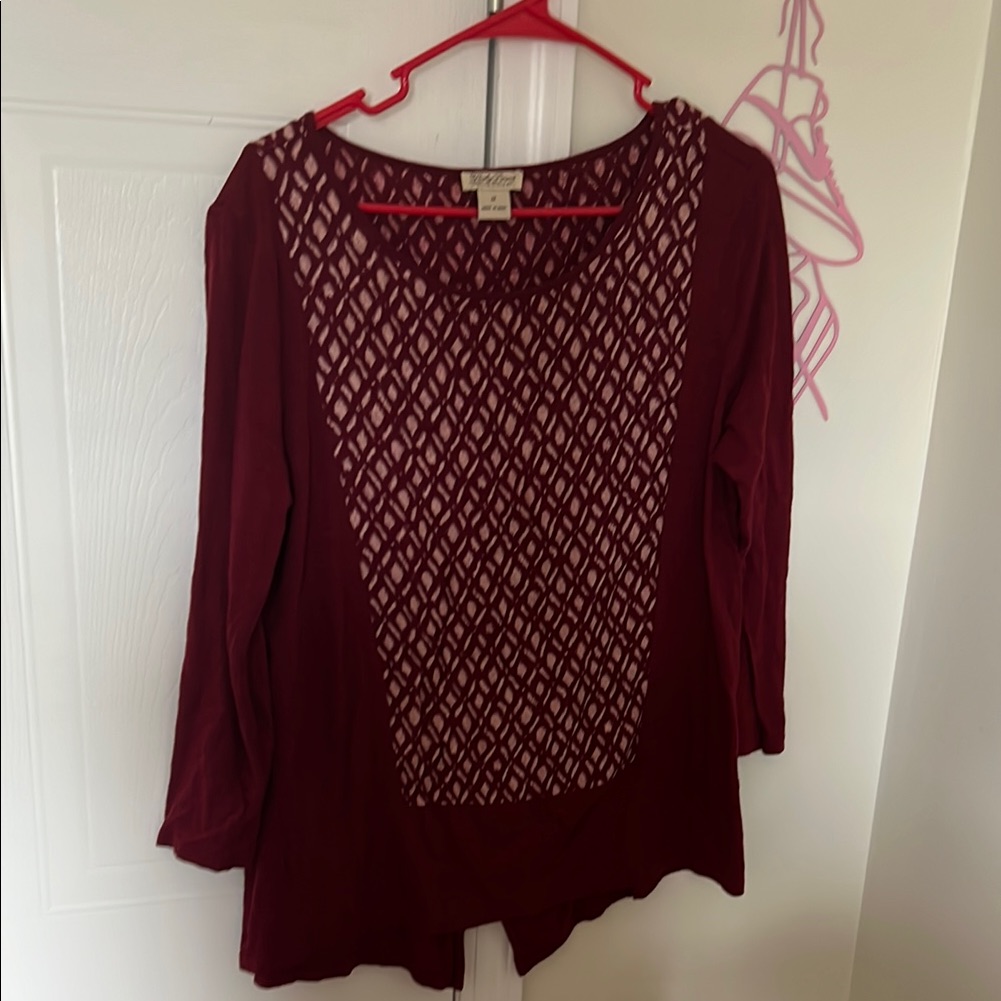 Lucky Brand Burgundy Diamond Blouse Lucky Brand Burgundy Diamond Blouse